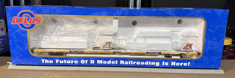 Atlas O 89' Flat Car TTX Trailer Train #922215 3-Rail w Kadees