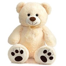 Teddy Bear Stuffed Animal Plush Giant Teddy Bears with Footprints Big Beige