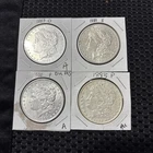 Four Morgan Silver Dollars 1883 O , 1881 S , 1900 P , 1893 P in AU / BU Cond
