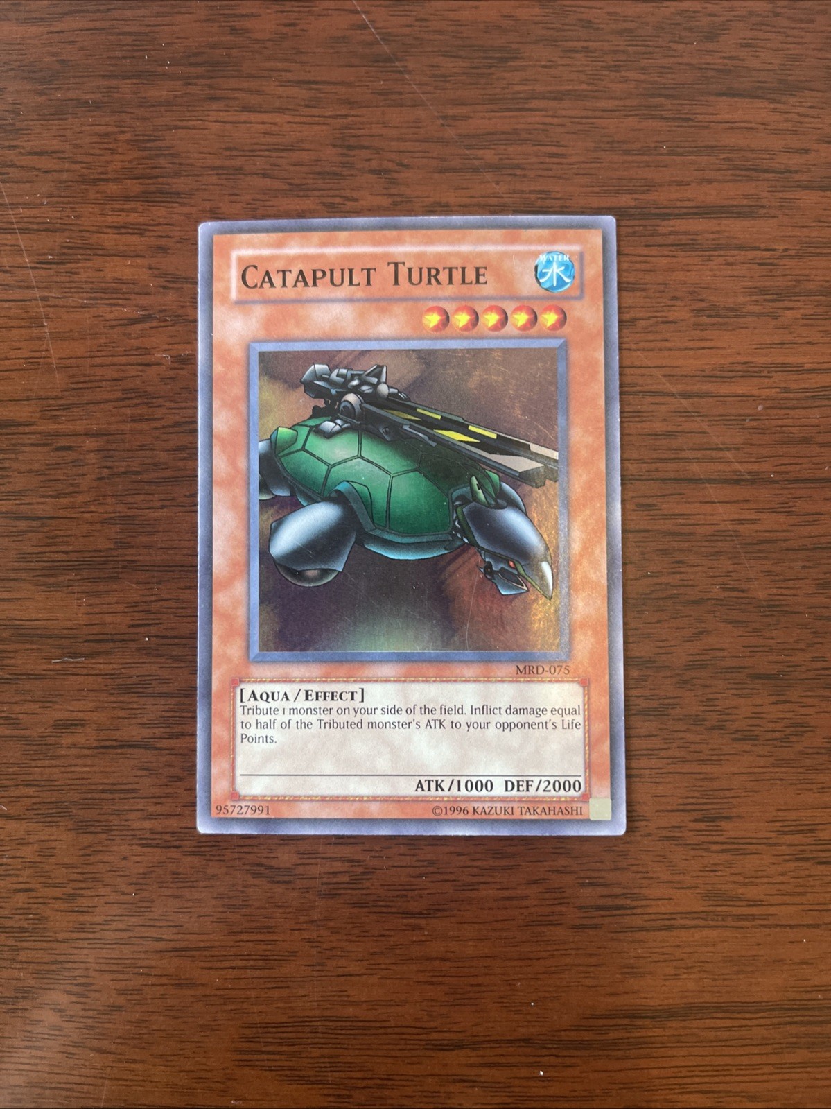 Catapult Turtle MRD-075 YuGiOh Metal Raiders trading card — raw and PSA graded price guide