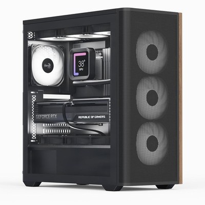 AeroCool ACCM-DS01043.21 D501A Midi Tower Black Wood ~E~