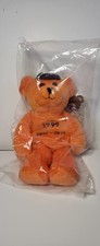 1999 Nolan Ryan Express To Cooperstown Orange Beanie Bear 1980-1988 /36000 NOS