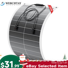 100W Flexible Mono Solar Panel Home RV Marine Camper Boat Car Rooftop Camping