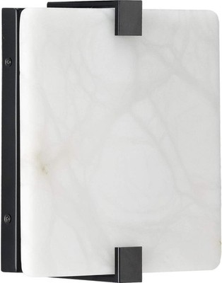 Progress Lighting P710081-031-30 LED Alabaster Stone Sconce Black Wall Sconce
