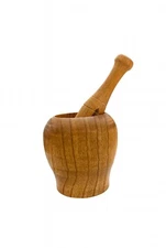 Wooden Mortar And Pestle Set- Handcrafted Natural Wood Grinder 4x4”