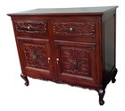 Mahogany Sideboard Cabinet 2 Drawers 2 Doors Hand Carved EX DISPLAY