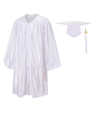 Graduation 2026 Gown Cap Set with Tassel For Kindergarten Preschool, White