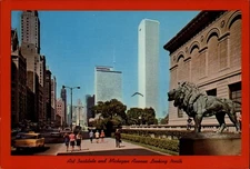 Art Institute Michigan Avenue Chicago Illinois vintage postcard t294