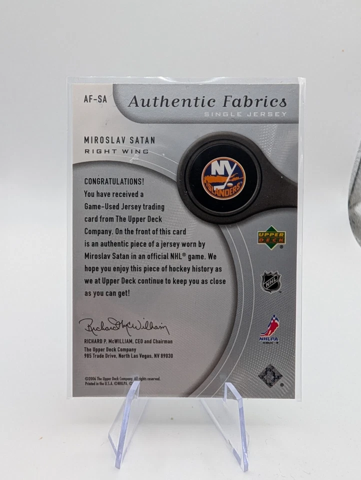 2005-06 SP Game Used Edition Authentic Fabrics Miroslav Satan #AF-SA - Image 2 of 2