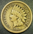 1860 Round Bust 1C Indian Head Cent
