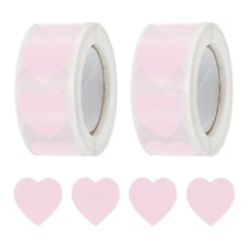 Heart Sticker 1" Self-Adhesive Love Label Light Pink 1000 Pcs