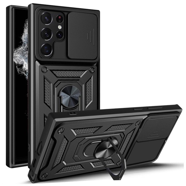 Gepanzerte SchutzhüLle FüR Samsung Galaxy S23 Ultra, Camshield Slide, Schwarz-image