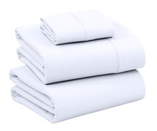 RUVANTI 100 Cotton Twin Sheets Set, 3 Pieces, Soft  Breathable Percale Weave B