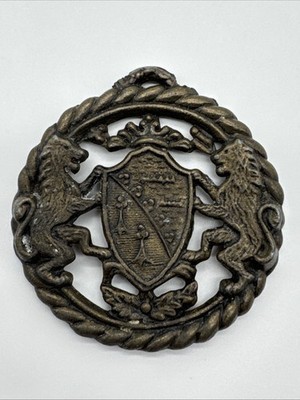 Vintage Löwenwappen Wappen Anhänger - Messing