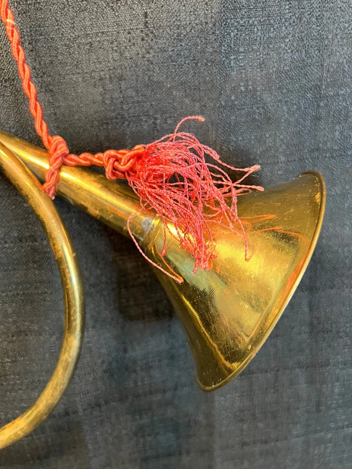 VTG 13"L Decorative Brass Horn Rope for Hanging Made in India Christmas - Image 4 of 4