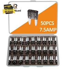 50Pcs 7.5A Mini Blade Fuses, 7.5A Minifuse, ATM APM Blade Fuse, Fusibles Automot