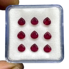 9 Pcs Natural Ruby Mozambique 5x5mm Pear Cut Loose Rich Red Gemstones Lot