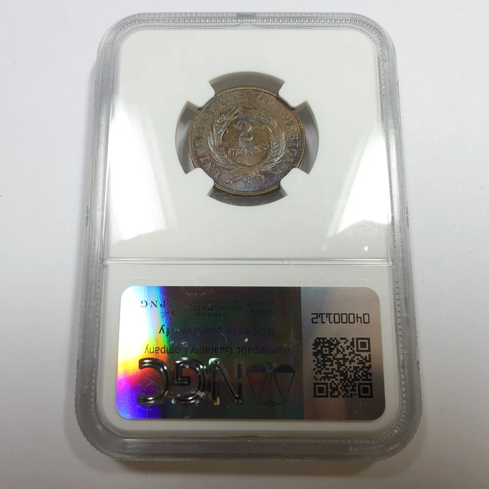 1865 NGC MS62 BN - Toned Shield 2c Two Cent US Coin #57475A - Image 4 of 4
