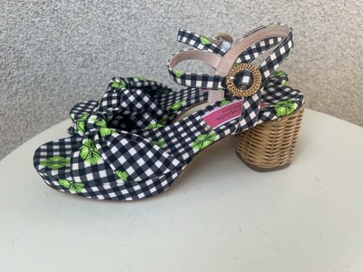 Kate Spade Heel Sandals Gingham Hayden Knot Sz 7B | eBay
