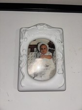 Russ Boy Porcelain Baby Christening Baptism Photo Frame 3 1/2  x 5