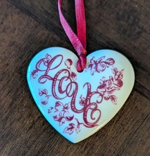 NEW Vintage Longaberger LOVE Heart Basket Tie - On 1.75" x 1.5" x .25"