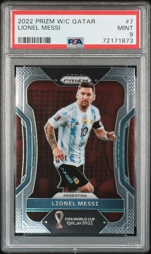 LIONEL MESSI 2022 Panini Prizm World Cup #7 Argentina PSA 9 MINT