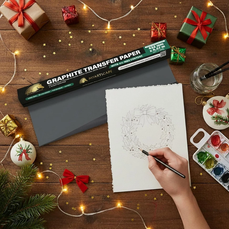 Rollo de papel de transferencia de grafito - Papel de carbono encerado negro transferencia de 17" x 15 pies Foto 3 de 4