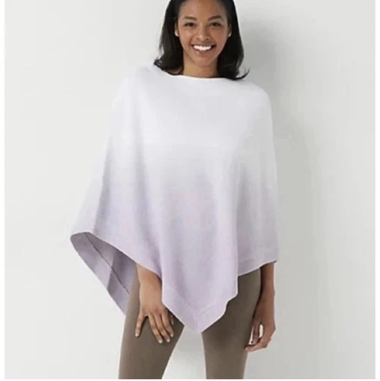 BAREFOOT DREAMS Poncho Ultra Cozy Chic Blanket Ocean Breeze Ombré One Size Plus