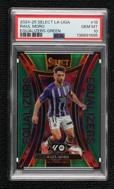2024-25 Panini Select La Liga Equalizers Green Prizm 4/5 Raul Moro PSA 10 GEM MT
