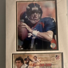 Denver Broncos John Elway NFL Hall of Fame Framed Photo Plaque Blue Orange