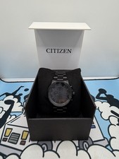 Citizen Black Chronograph Men’s Watch Stainless Steel Bracelet w/ Box & Manual