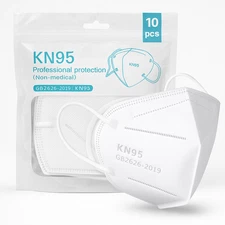 KN95 5-Layer Protective Face Masks–10/50/100 Pack, White Disposable Respirators