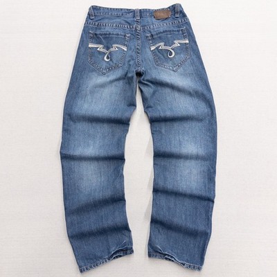 Vintage Ecko Unltd Mens Baggy Denim Y2K Jeans 32x34 Medium Wash Embroidered