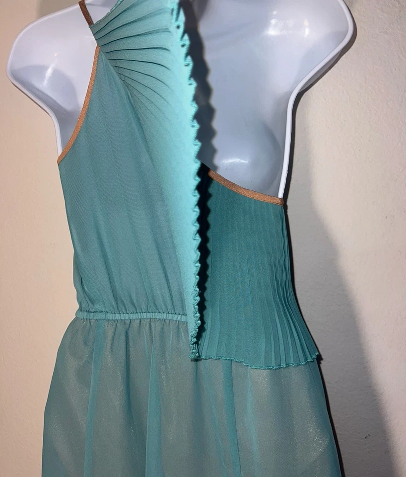 Vestido T.L.H By Hype de un hombro en capas transparente Teel dorado/bronceado para mujer talla XS Foto 4 de 4