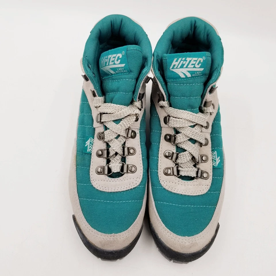 Botas de Senderismo Años 80 Hi-Tec Para Mujer 8.5 Dama Nouveau Gris Teal Gamuza Nuevas De Colección Foto 3 de 4