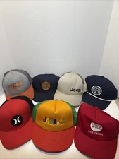 Snapback hats a lot of seven assorted Trucking Jeep Hurley and Vintage