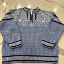 Hanna Andersson Kids Nordic Fair Isle Sweater Light Blue Size 120 6-7 EUC