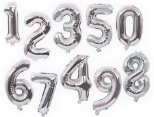 Image of Number Balloons 16" Foil Balloon Air Self Inflating Age Number Balloons Party Uk