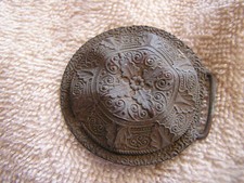 Vintage Ornate Art Deco Circular Belt Buckle