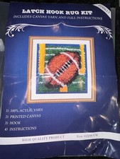Latch Hook Rug Kit With Canvas  Acrylic Yarn Instructions Football Design High