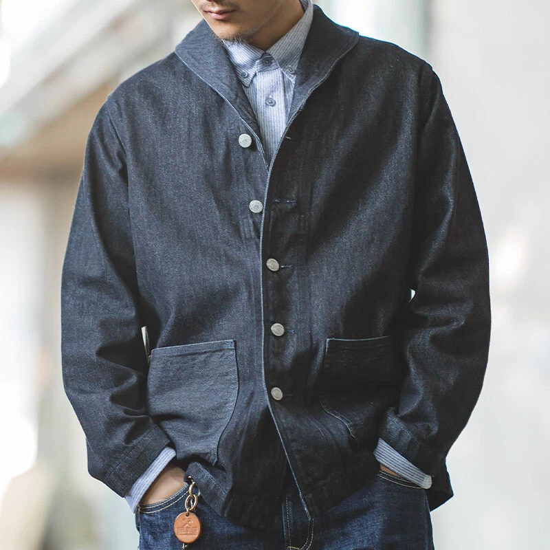Men Vintage Washed Denim Jackets Multi-pockets Workwear Suit Button Lapel Coats
Opens in a new windo