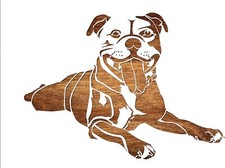 Pochoir A4 en plastique Mylar Chien American staffordshire terrier
