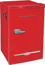 Red Retro Compact Fridge with Chiller,3.2 CuFt,Built-In Bottle Opener