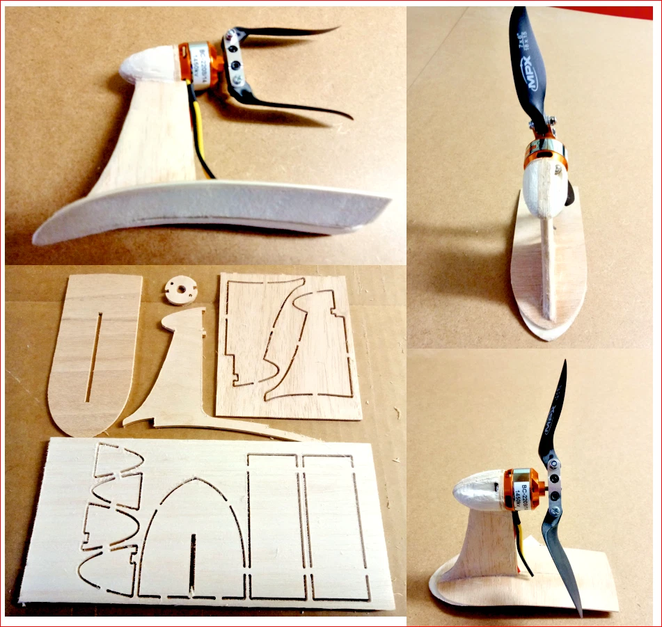 Motoraufsatz für Segelflugmodelle, passend z.B. Filou, Jolly einteilige Flächen