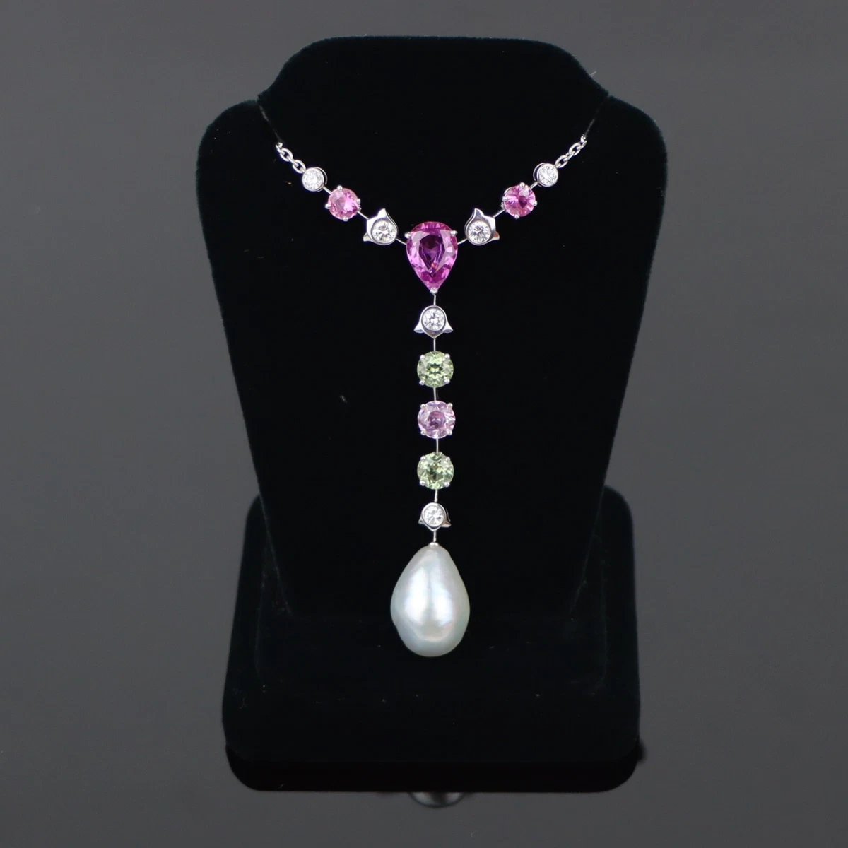 Louis Vuitton Pink Sapphire And Diamond Necklace Cost