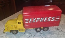 Japan EXPRESS Tin Friction Delivery Van Truck Toy 11" c.1964