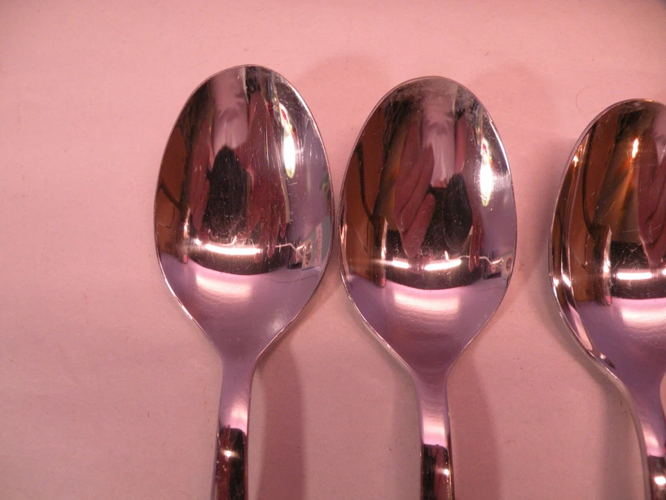 Set of 4 Cambridge Stainless Steel Flatware Soup Spoons Kara Sand 7 3/4" - Image 2 of 4