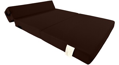 Queen Folding Foam Mattresses, Portable Chair Bed Lounger, 6 x60 x 80, Brown