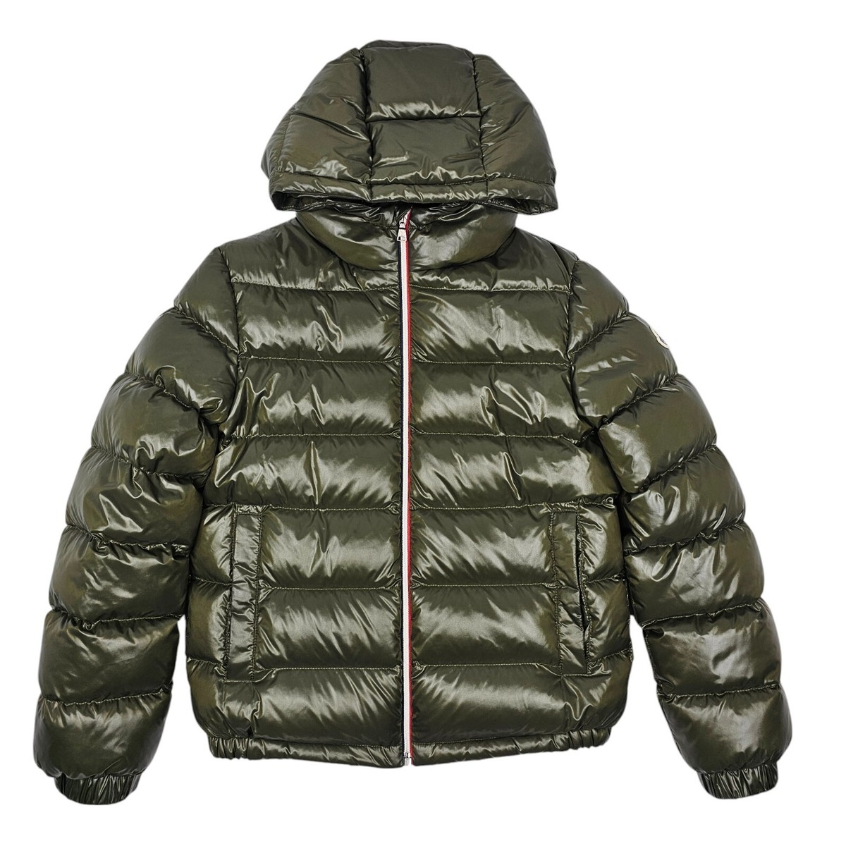 Moncler Aubert Boys Green Down Padded Quilted Jacket Age 14 Years
