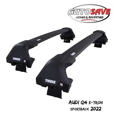 THULE - WingBar Edge Black Aluminium Roof Bars for Audi Q4 Sportback e-tron 2022